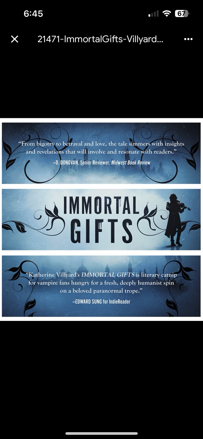 A pretty blue image with review quotes… that aren’t the review I’m highlighting!