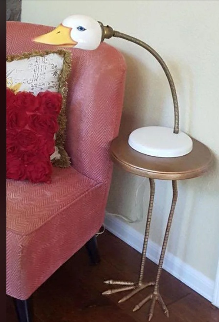 I finally completed my creation of a duck combo table and lamp