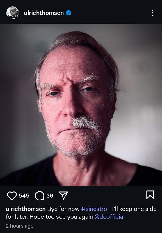 Ulrich Thomsen has finished filming his scenes as Sinestro for "Lanterns"