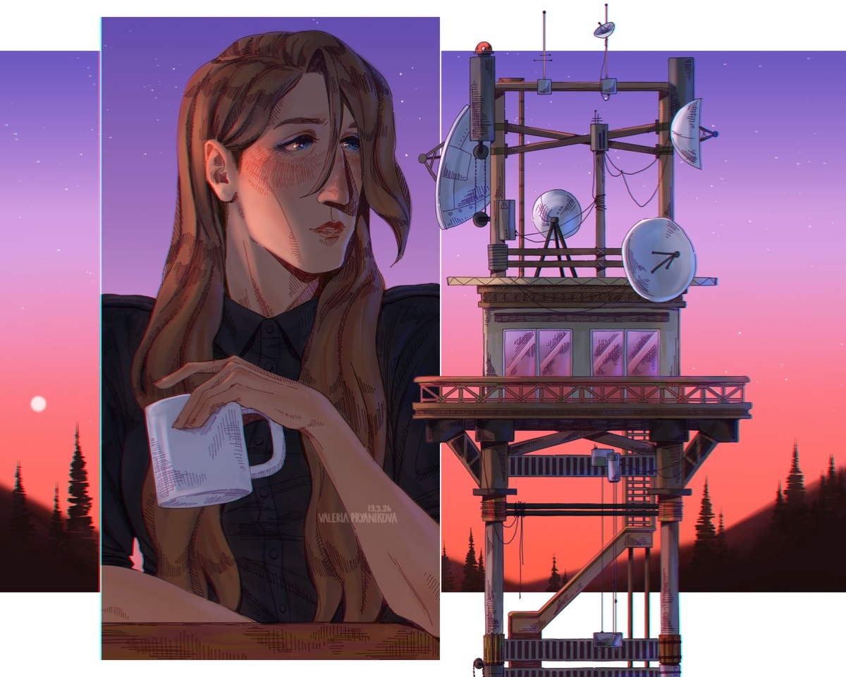 a collage at sunset with pearl and firewatch tower