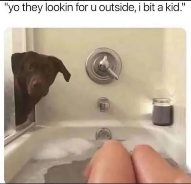 Please don't bite kids when I'm trying to relax