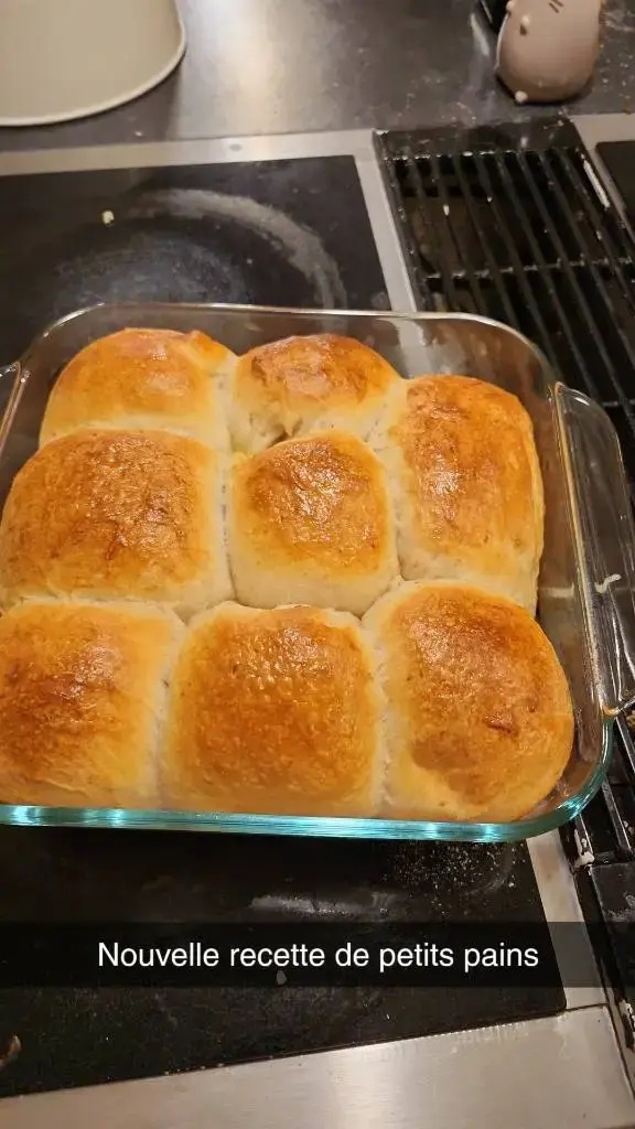 Fresh bread rolls out of the oven