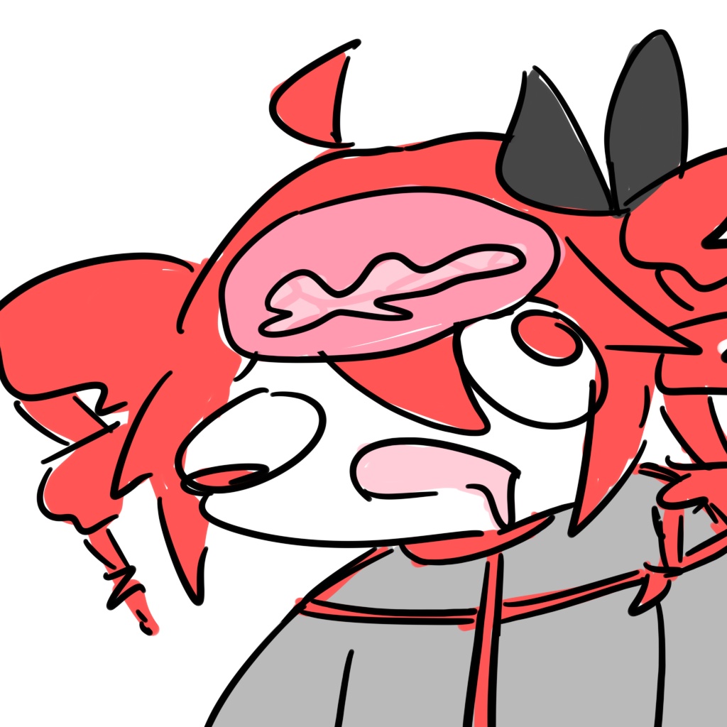 simple drawing of kasane teto her brain is melting